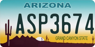 AZ license plate ASP3674