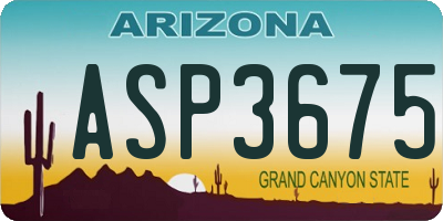 AZ license plate ASP3675