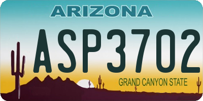 AZ license plate ASP3702