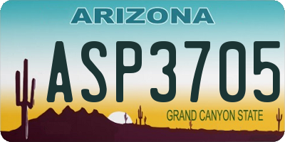 AZ license plate ASP3705
