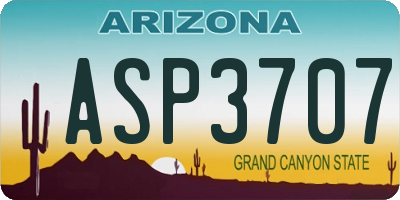 AZ license plate ASP3707