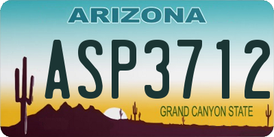 AZ license plate ASP3712