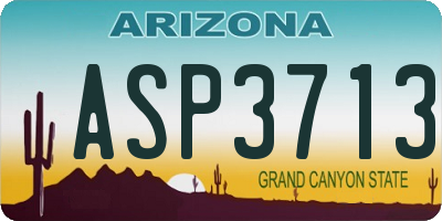 AZ license plate ASP3713