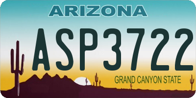 AZ license plate ASP3722