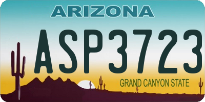 AZ license plate ASP3723
