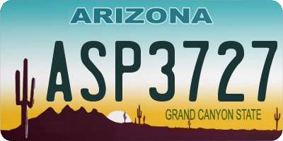 AZ license plate ASP3727