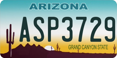 AZ license plate ASP3729