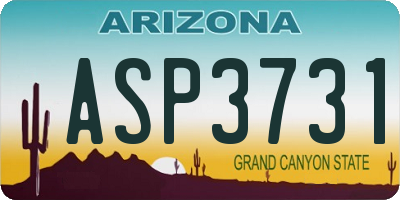AZ license plate ASP3731