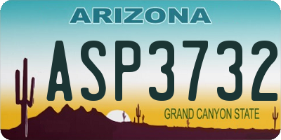 AZ license plate ASP3732