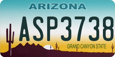 AZ license plate ASP3738