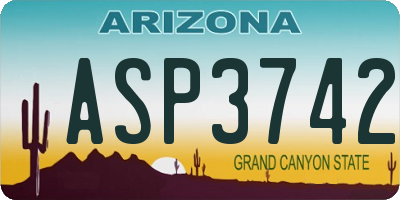 AZ license plate ASP3742