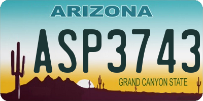 AZ license plate ASP3743