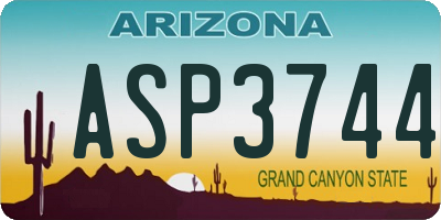 AZ license plate ASP3744