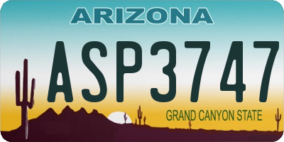 AZ license plate ASP3747