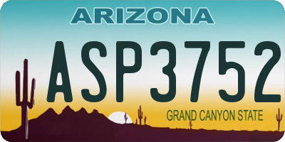AZ license plate ASP3752