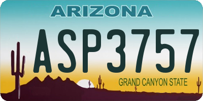 AZ license plate ASP3757