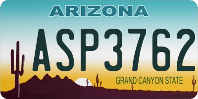AZ license plate ASP3762