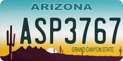 AZ license plate ASP3767