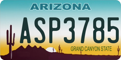 AZ license plate ASP3785