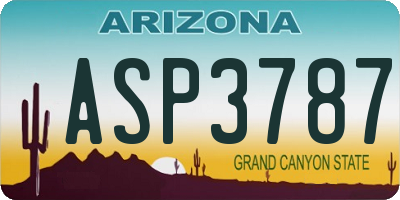 AZ license plate ASP3787