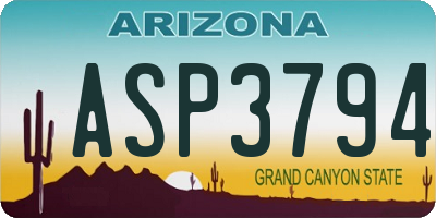 AZ license plate ASP3794