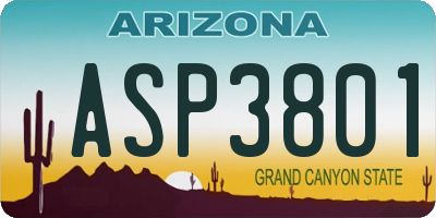 AZ license plate ASP3801