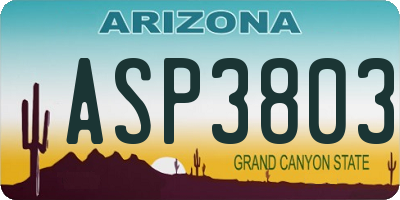 AZ license plate ASP3803