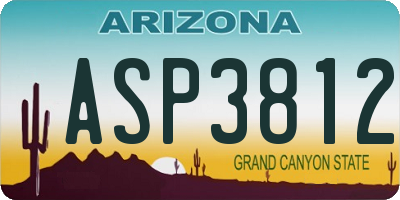 AZ license plate ASP3812
