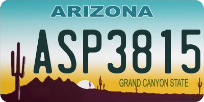 AZ license plate ASP3815