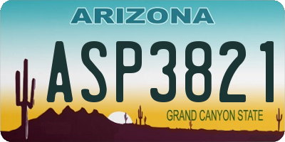 AZ license plate ASP3821