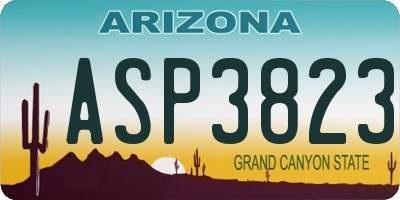 AZ license plate ASP3823