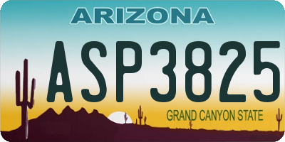 AZ license plate ASP3825