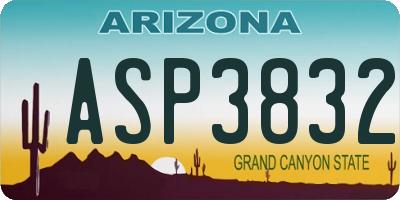 AZ license plate ASP3832