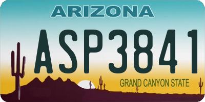 AZ license plate ASP3841