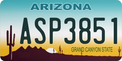 AZ license plate ASP3851