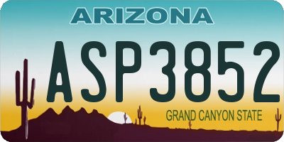 AZ license plate ASP3852