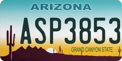 AZ license plate ASP3853