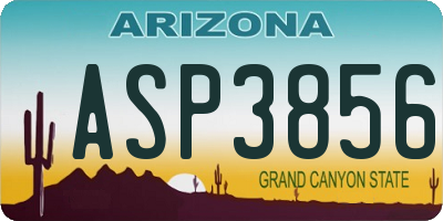 AZ license plate ASP3856