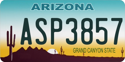 AZ license plate ASP3857