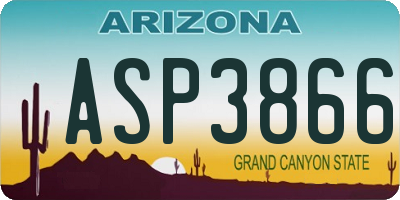 AZ license plate ASP3866