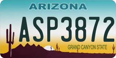 AZ license plate ASP3872