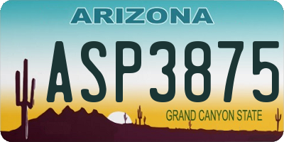 AZ license plate ASP3875