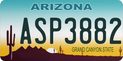 AZ license plate ASP3882