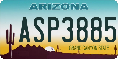 AZ license plate ASP3885