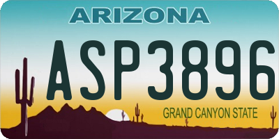 AZ license plate ASP3896