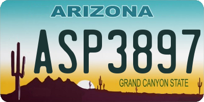 AZ license plate ASP3897