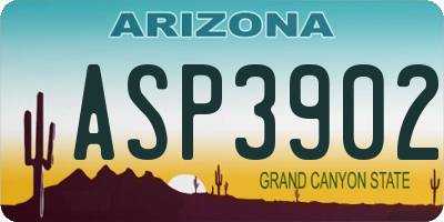 AZ license plate ASP3902