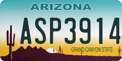 AZ license plate ASP3914