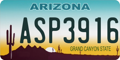 AZ license plate ASP3916