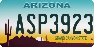 AZ license plate ASP3923